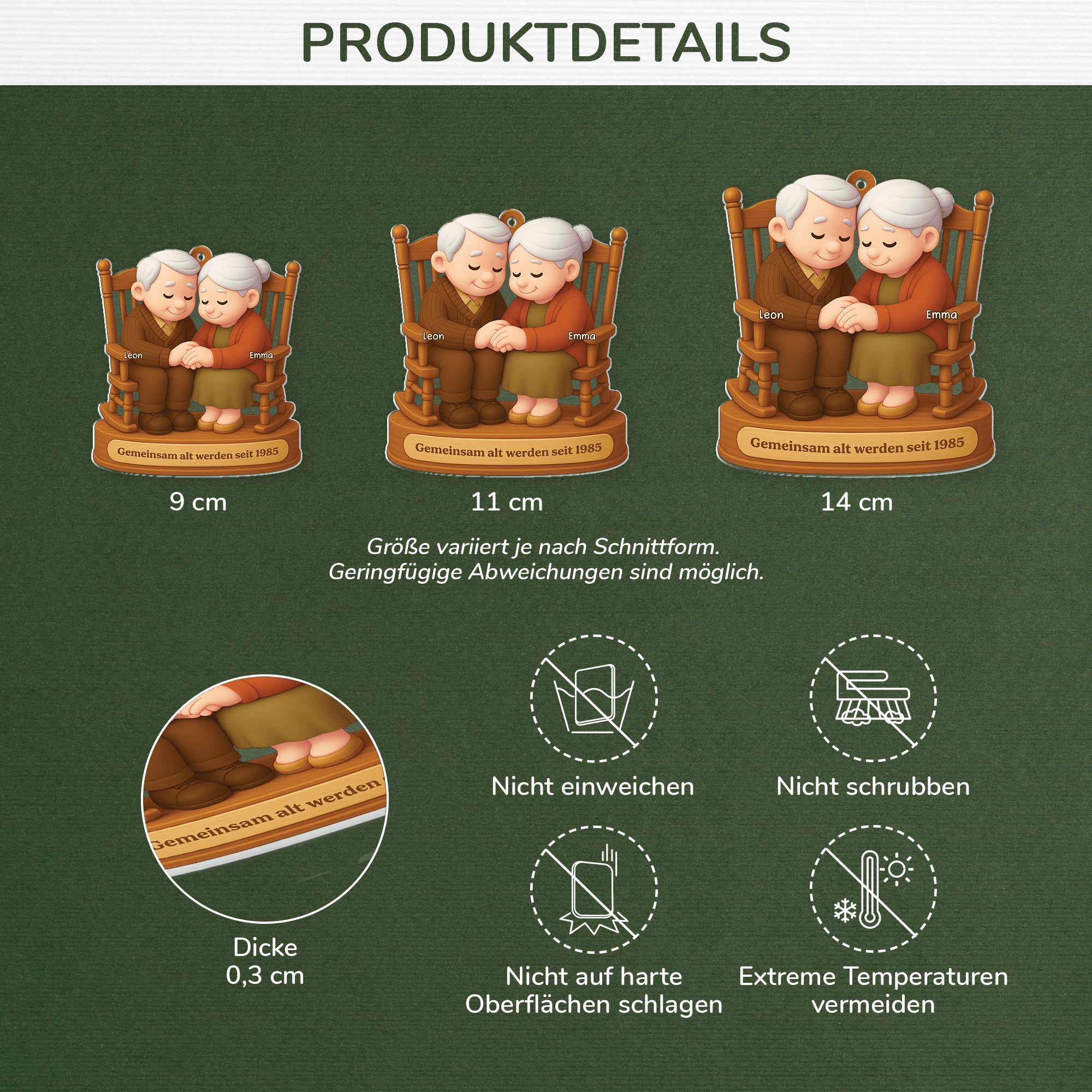 7140OGE3 3d druck effekt gemeinsam alt werden seit personalisierter weihnachtsschmuck acryl alteres paar 7140OTPNG