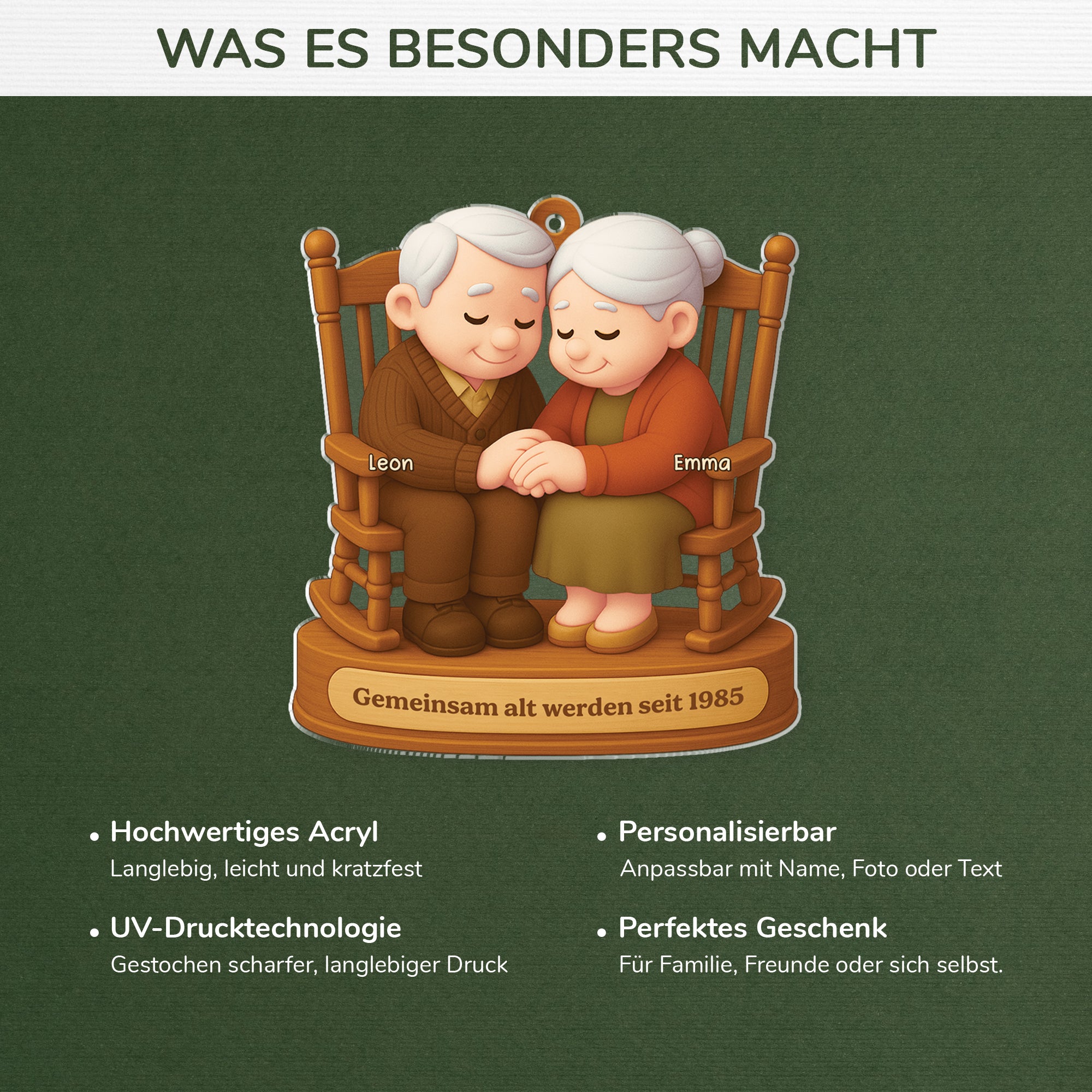 7140OGE4 3d druck effekt gemeinsam alt werden seit personalisierter weihnachtsschmuck acryl alteres paar 7140OTPNG