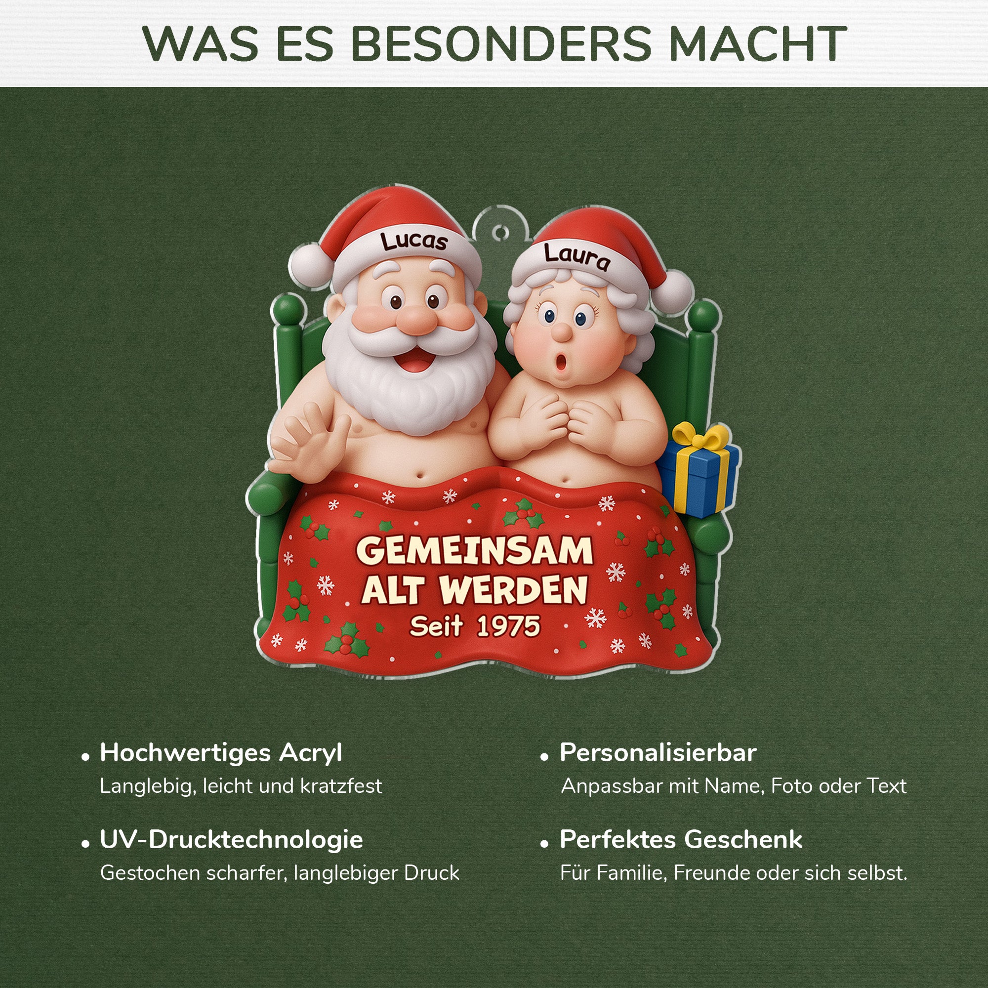 7144OGE4 3d druck effekt gemeinsam alt werden lustiger acryl weihnachtsschmuck personalisiert paar 7144O3ZWG