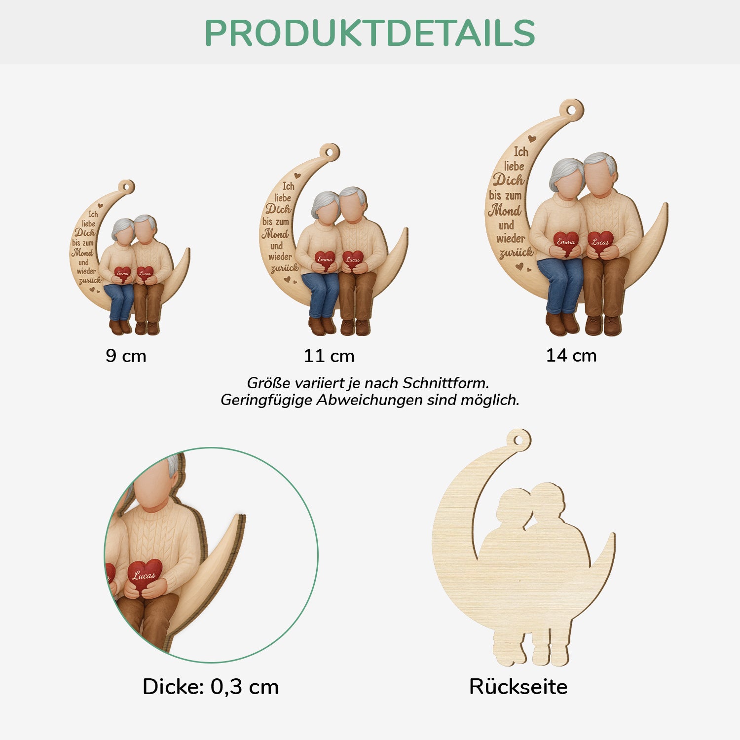 7152OGE3 ich liebe dich bis zum mond und wieder zuruck personalisierte 1 schicht holz ornamente weihnachten paar 7152O