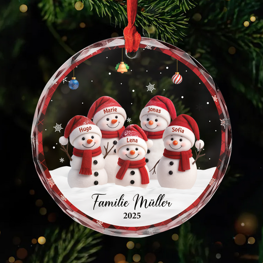 7153OGE1 schneemann schneelandschaft glas weihnachtsschmuck personalisiert familie 7153O8T5I