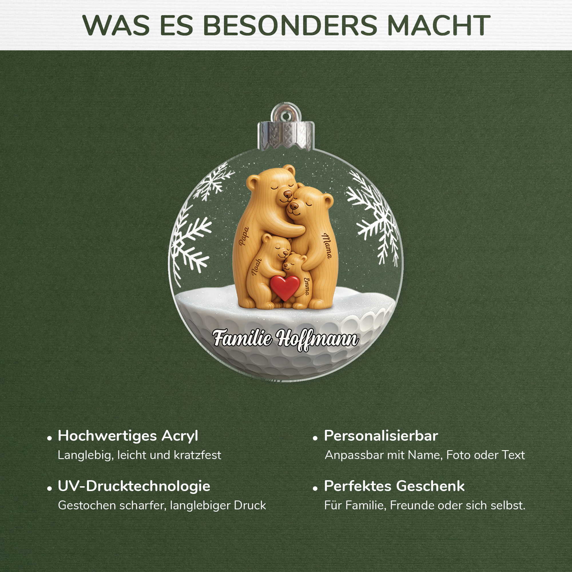 7158OGE4 3d druck effekt familie bar acryl weihnachtsschmuck personalisiert familie schneeflocken 7158OTT5I