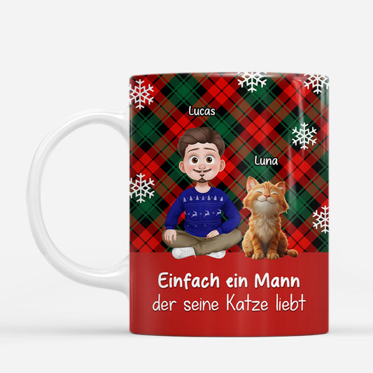 7170MGE1 einfach ein mann der seine katze liebt weihnachtstasse personalisiert 7170MKPCD