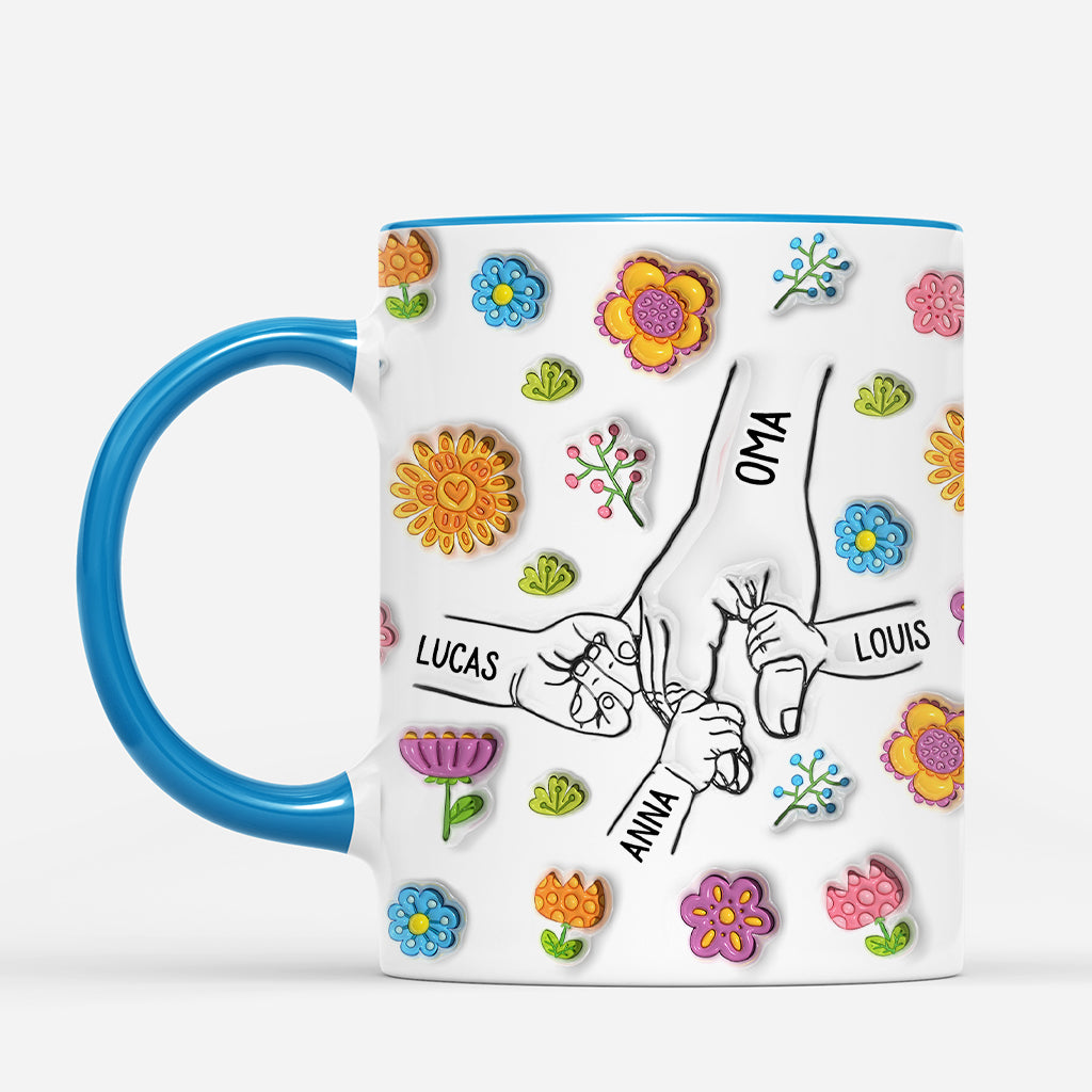 7189MGE2 3d druck effekt bunte blumen mama oma tasse personalisiert 7189M3QWA