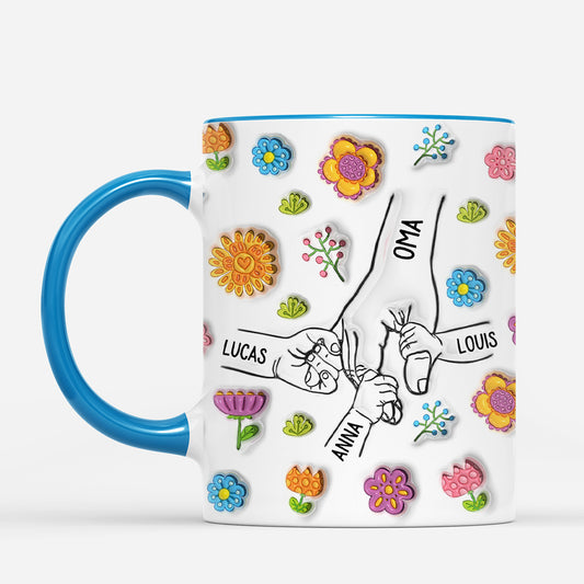 7189MGE2 3d druck effekt bunte blumen mama oma tasse personalisiert 7189M3QWA