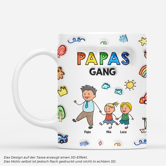 7217MGE1 3d druck effekt papas gang mama papa tasse personalisieren buntstifte 7217MTHAB