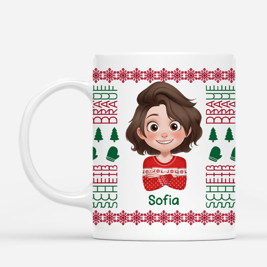 7220MGE1 frau mann cartoon personalisierte weihnachtstasse_ 7220MKQNA