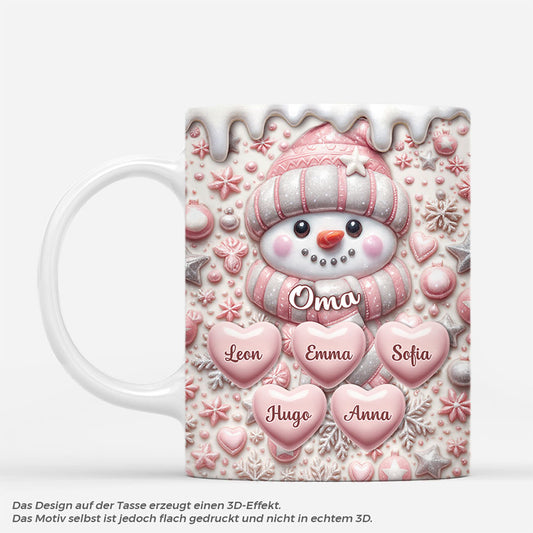 7235MGE1 3d druck effekt rosa schneemann personalisierte weihnachtstasse oma mama 7235MKLTA_1