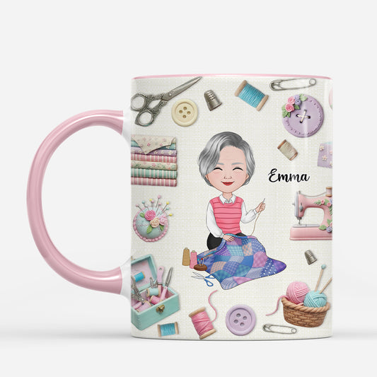 7245MGE2 3d druck effekt einfach nur ein madchen das gerne naht personalisierte tasse fur frauen 7245M3TAA