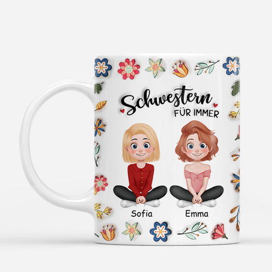 7259MGE1 geschwister fur immer personalisierte tassen freundinnen_ cartoon 7259M8L0F