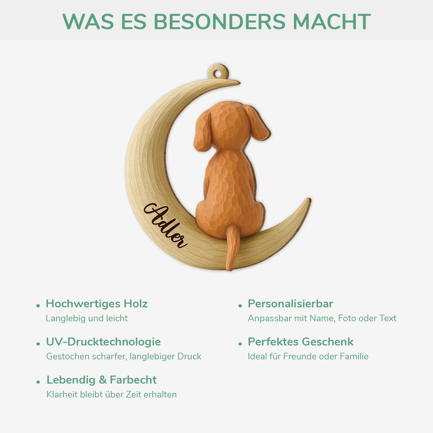 7260OGE4 3d druck effekt hund personalisierte 1 schicht holz ornamente weihnachten 7260O