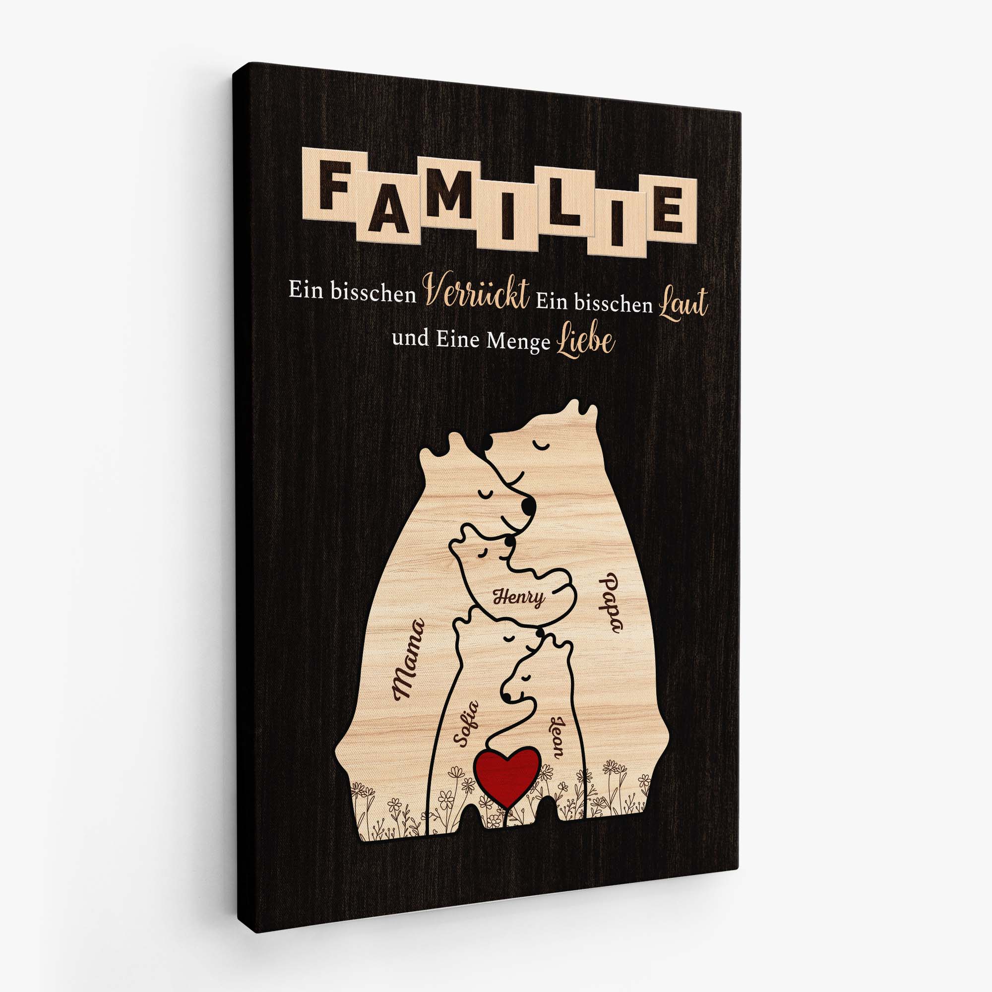 7266CGE2 familie bar etwas verruckt etwas laut und ganz viel liebe personalisierte leinwand 7266CTT5I