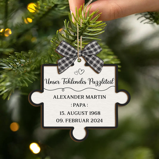 7290OGE2 unser fehlendes puzzleteil personalisierte 2 schicht holz ornamente weihnachten zur erinnerung 7290OTQCA