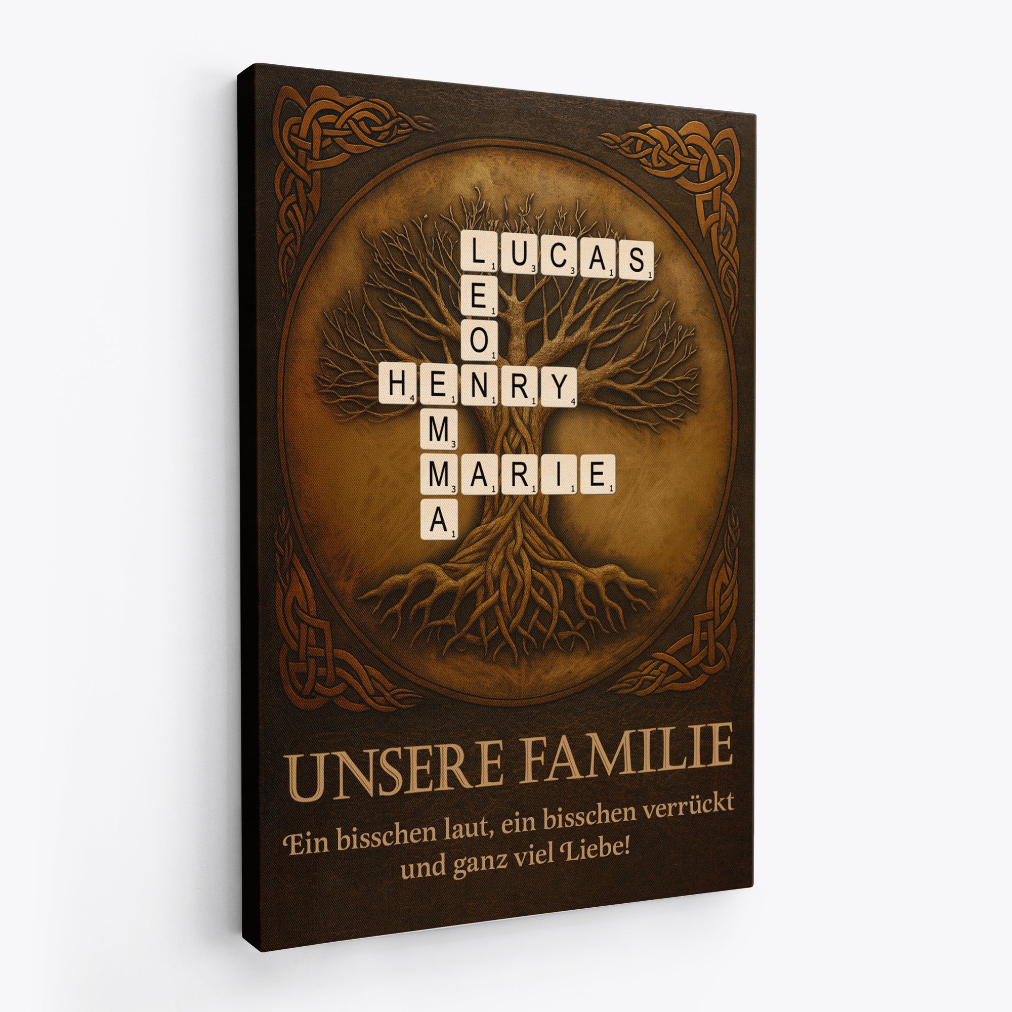 7303CGE2 familie wo leben beginnt liebe niemals endet leinwand familienstammbaum kreuzwortratsel personalisiert 7303C6TZI