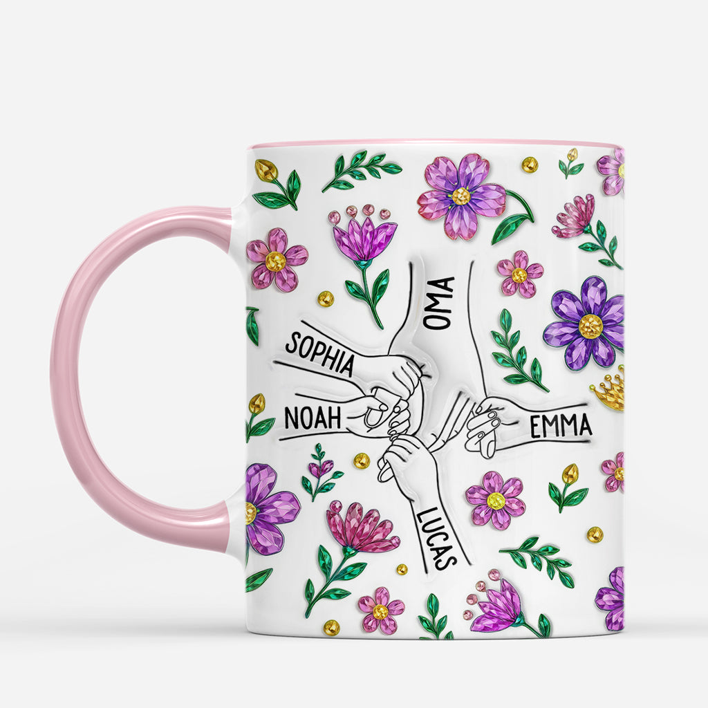 7305MGE2 3d druck effekt hand in hand glitzersteine lila blumen mama oma tasse personalisiert 7305M6TTA_d66d41be e990 456d 8a7c f9a910e87369