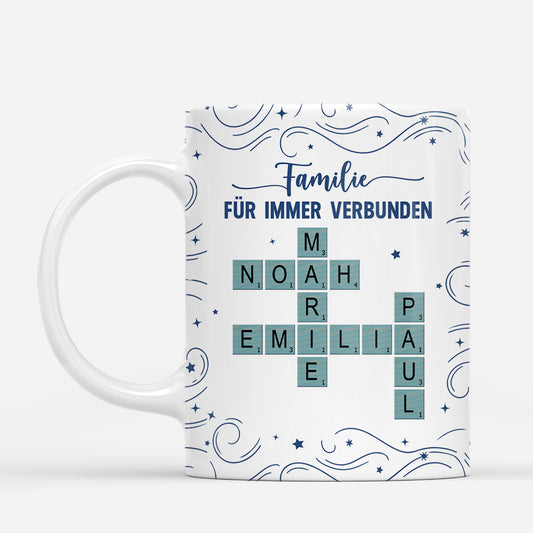 7312MGE1 gemeinsam sind wir eine familie personalisierte kreuzwortratsel tasse familie 7312M3TMI
