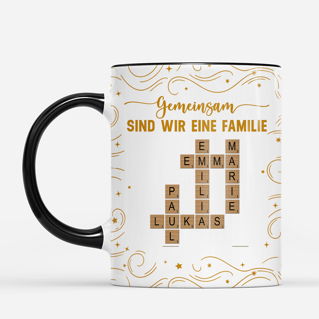 7312MGE2 gemeinsam sind wir eine familie personalisierte kreuzwortratsel tasse familie 7312M3TMI