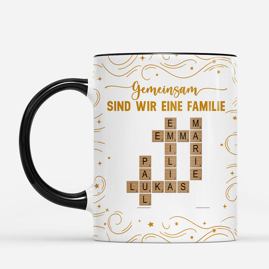 7312MGE2 gemeinsam sind wir eine familie personalisierte kreuzwortratsel tasse familie 7312M3TMI