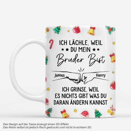 7333MGE1 3d druck effekt ich lachle weil du mein bruder bist personalisierte weihnachtstasse bruder 7333M8T5E_56a580e6 a37a 4df1 b85f 46a18754db2d