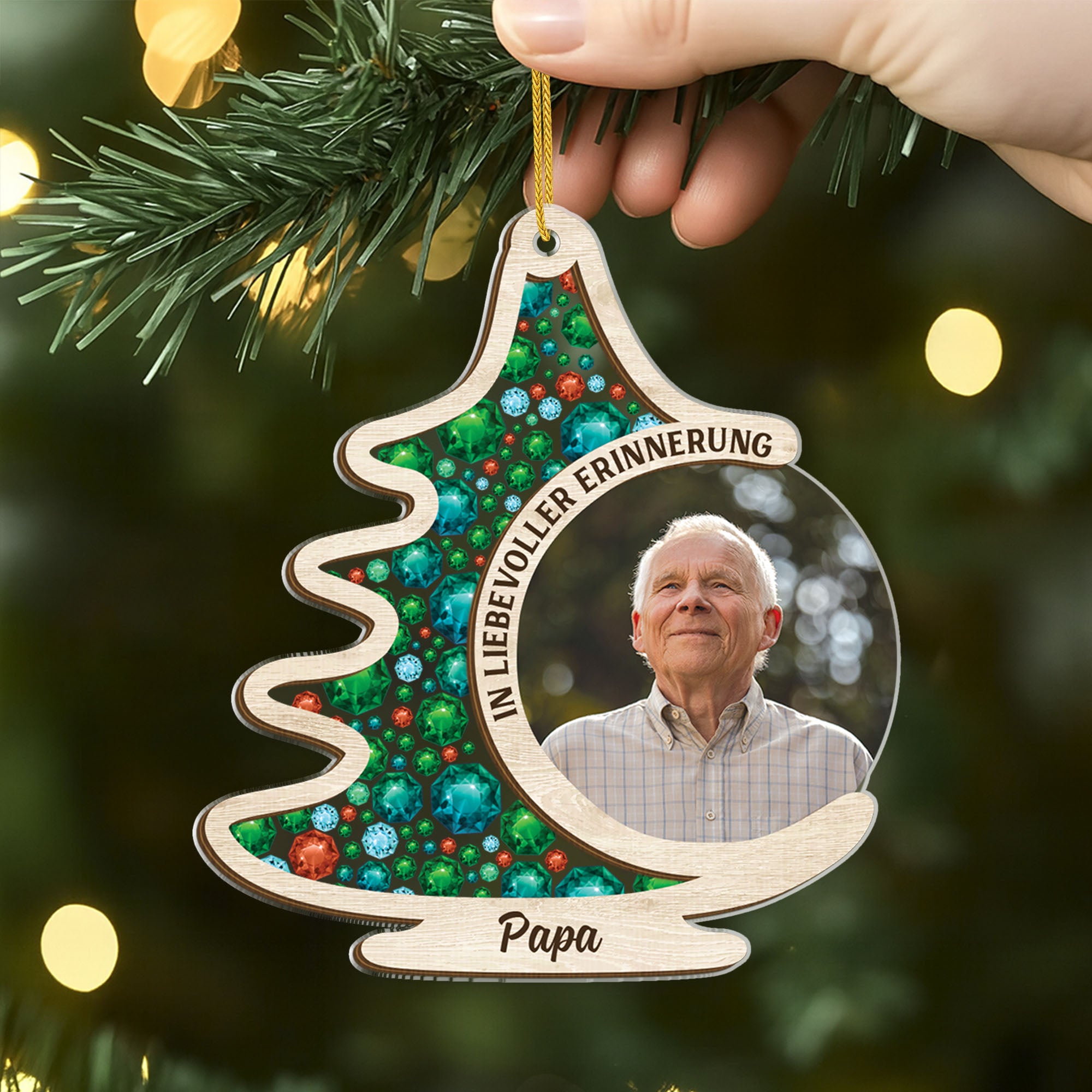 7350OGE2 ich bin immer bei dir personalisierter weihnachtsschmuck_ foto acryl papa mama zur erinnerung 7350O3T5A