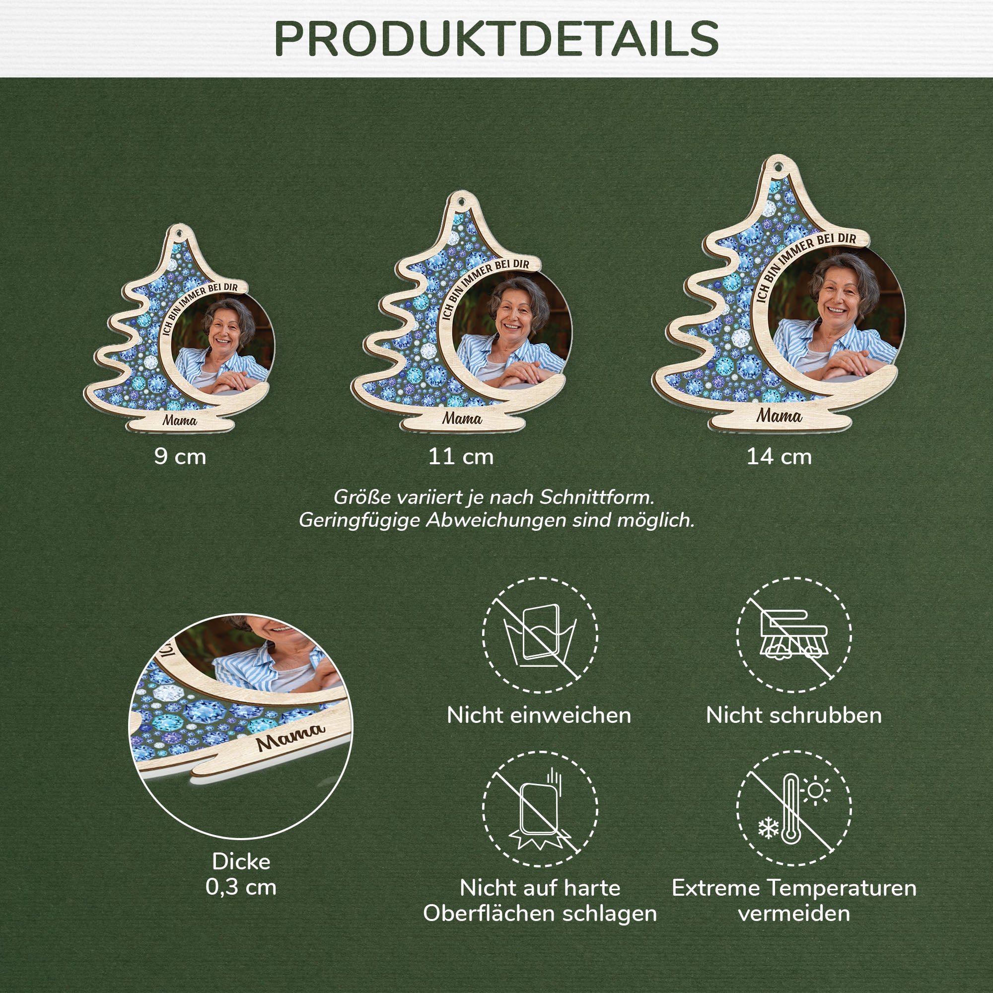 7350OGE3 ich bin immer bei dir personalisierter weihnachtsschmuck_ foto acryl papa mama zur erinnerung 7350O3T5A