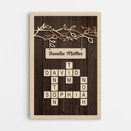 7357CGE1 familie leinwand kreuzwortratsel personalisiert 7357CKVNI