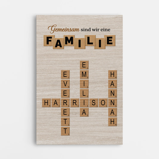 7359CGE1 familie etwas verruckt etwas laut und ganz viel liebe leinwand kreuzwortratsel personalisiert helle farbe 7359C3PMI