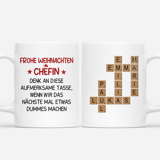 7370MGE1 frohe weihnachten chefin tasse kreuzwortratsel personalisiert kollegen 7370MKPCO