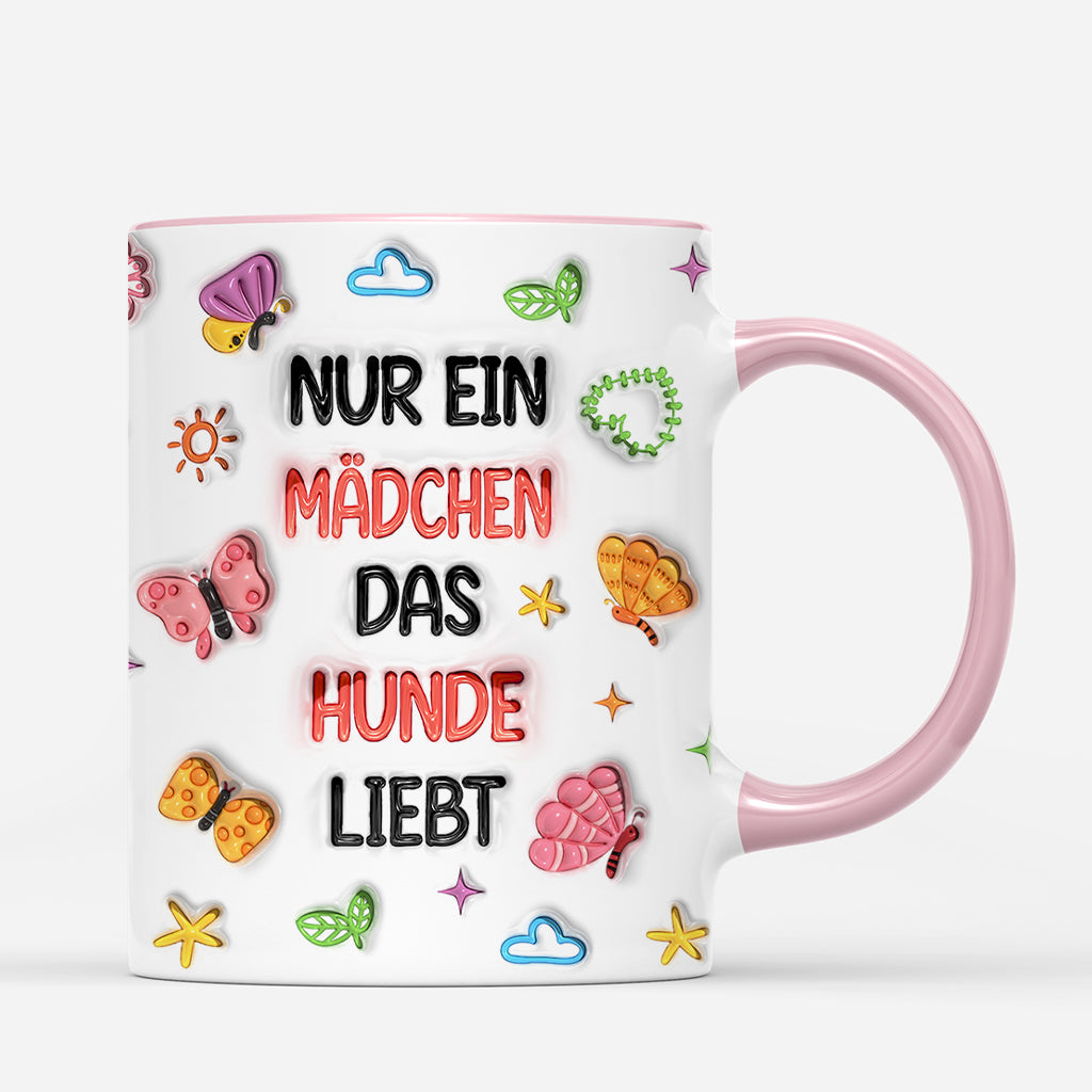 7393MGE1 3d druck effekt nur ein madchen das hunde liebt personalisierte tasse hund_ katze 7393MKLZC_2