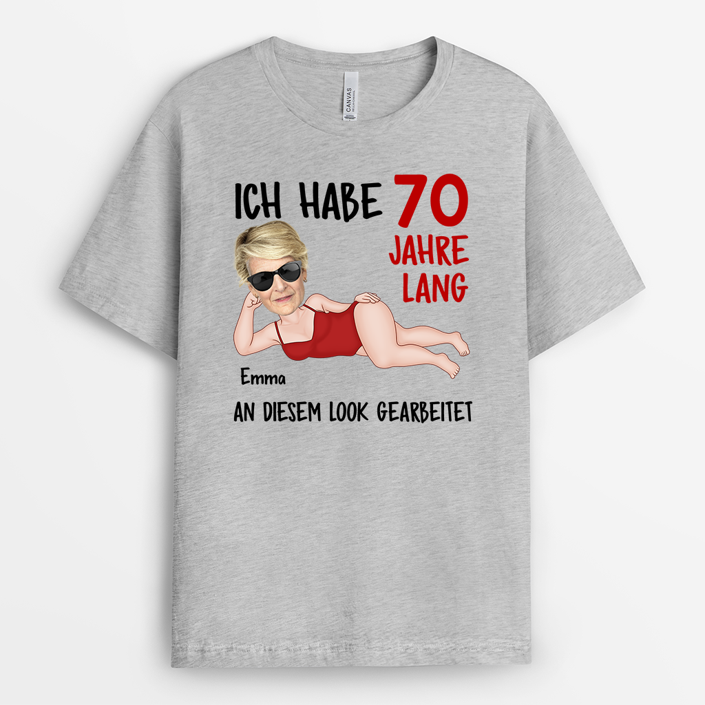 7431AGE2 ich habe 70 jahre lang an diesem look gearbeitet personalisiertes t shirt geburtstag mit gesicht frauen manner 7431A_64f9d4ac 85ca 4eeb 9c5a 5a04d55be926