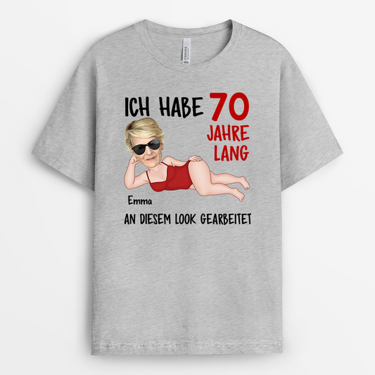7431AGE2 ich habe 70 jahre lang an diesem look gearbeitet personalisiertes t shirt geburtstag mit gesicht frauen manner 7431A_64f9d4ac 85ca 4eeb 9c5a 5a04d55be926