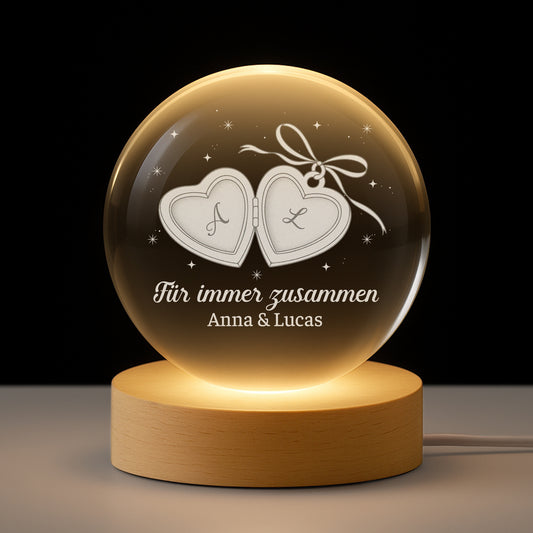 7572LGE1 zusammen seit kristallkugel personalisiert paar 7572LCPWG