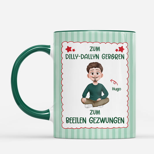 7579MGE2 zum dilly dallyn geboren zum beeilen gezwungen gestreifte tassen personalisiert frauen manner 7579MCT5G