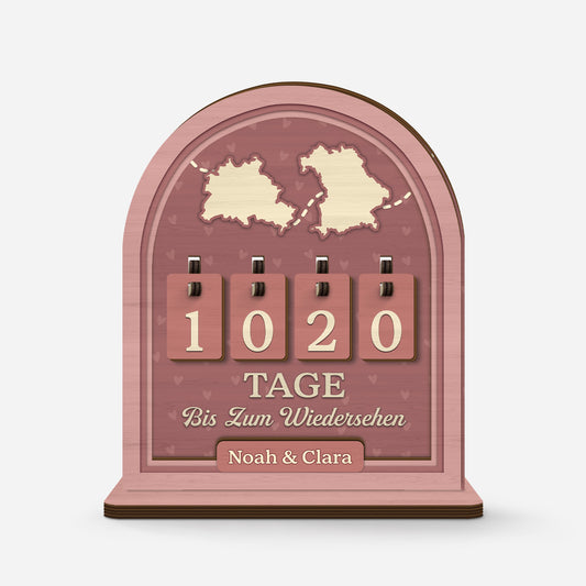 7593QGE1 tage bis zum wiedersehen personalisierte holz zahler plakette paar 7593Q6VMG_1