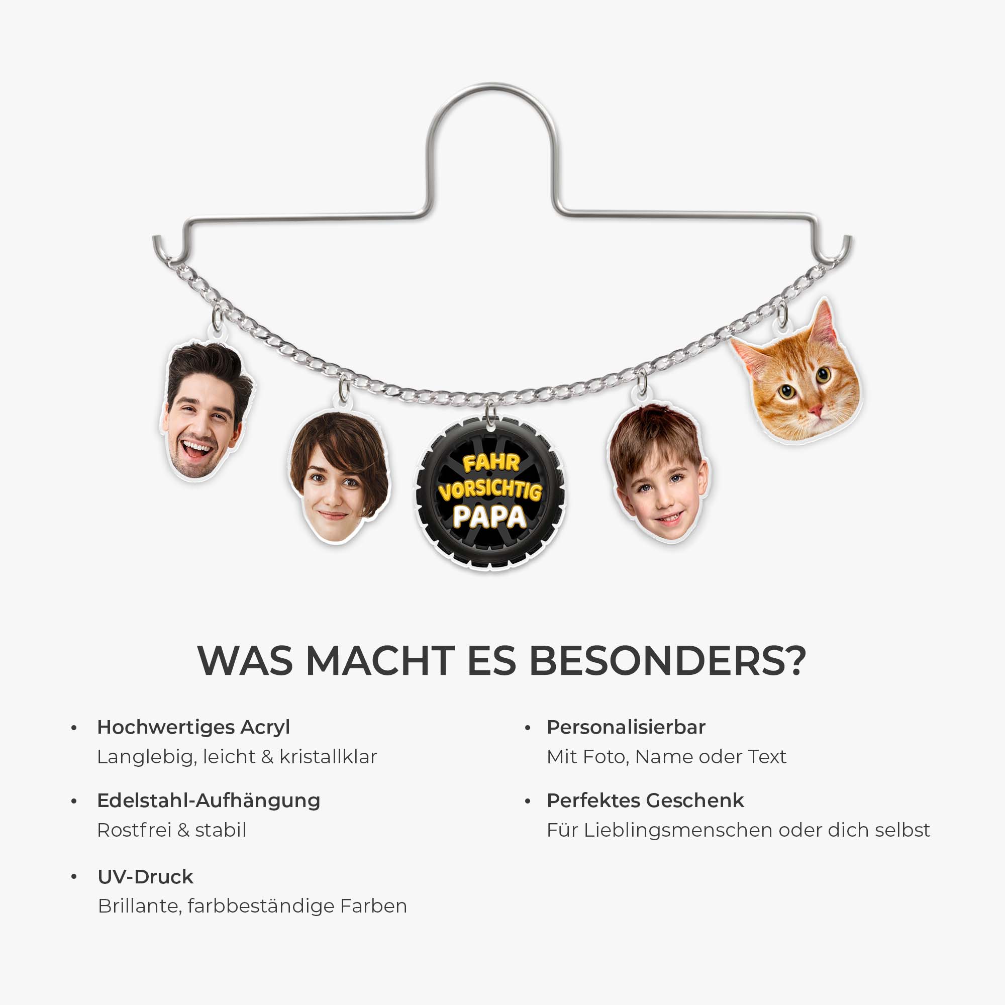 7595GGE4 fahr vorsichtig papa mama mein schatz paar acryl autospiegel anhanger personalisiert_ foto 7595G6TTG