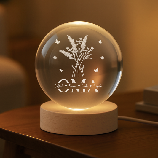 7627LGE2 liebe _omaleben kristallkugel personalisiert oma mama 7627L6FMA