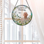 7676UGE2 ich bin immer bei dir rotkardinal personalisierte trauergeschenke  buntglas sonnenfanger foto papamama 7676u3taa