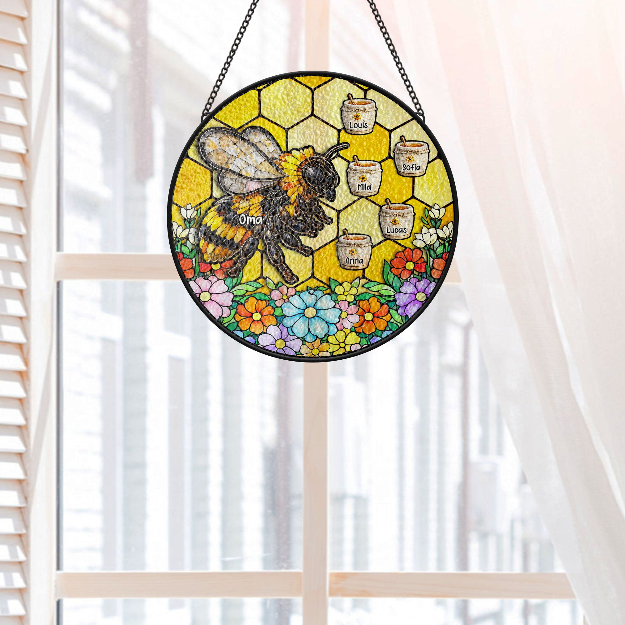 7679UGE1 bienen und honig personalisiertes geschenk  buntglas sonnenfanger omamama 7679utvwa_4