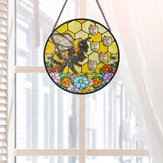 7679UGE1 bienen und honig personalisiertes geschenk  buntglas sonnenfanger omamama 7679utvwa_4