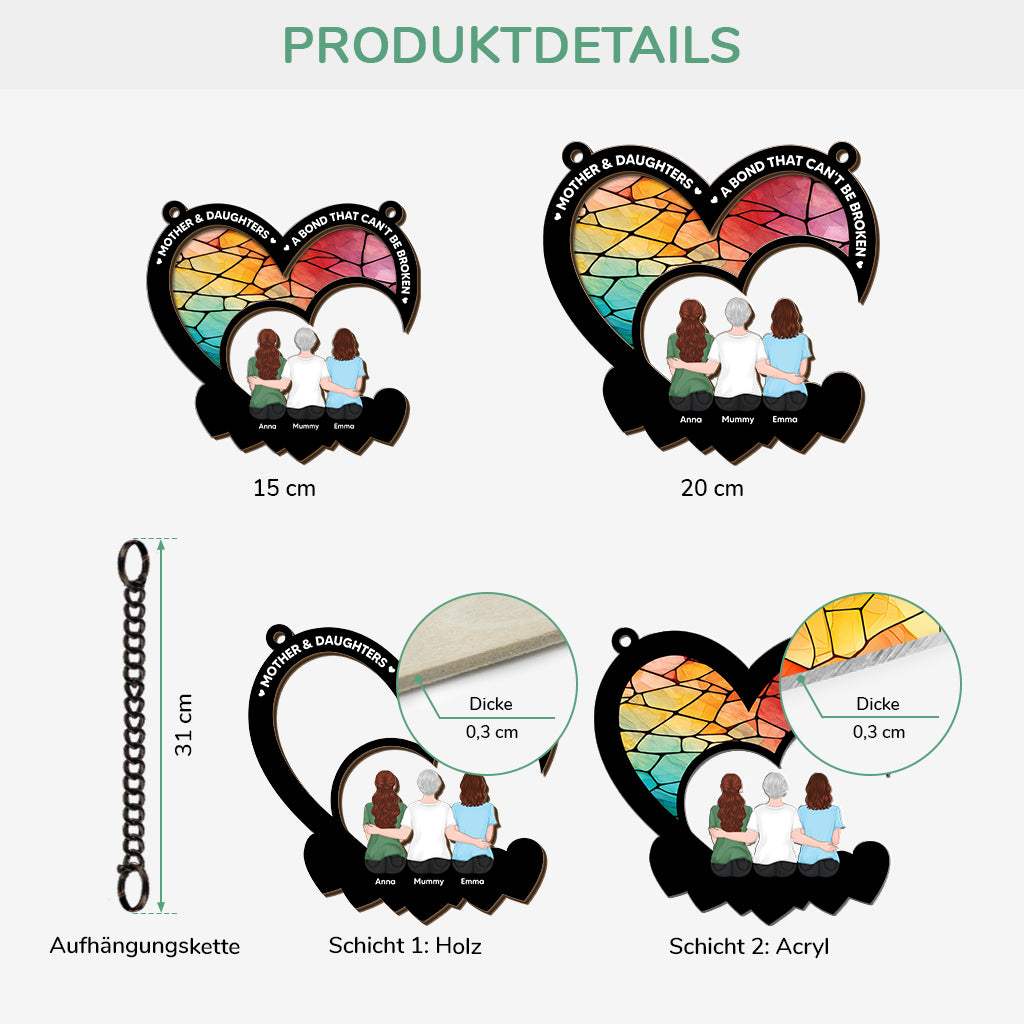 7680UGE3 mama  tochter eine unzertrennliche bindung personalisiertes geschenk  acryl sonnenfanger omamama 7680utiwa