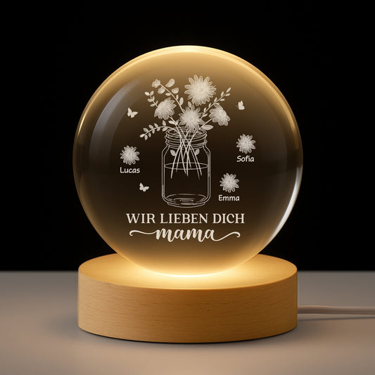 7684LGE1 wir lieben dich blumen personalisiertes geschenk  kristallkugel mamaoma 7684l8qca