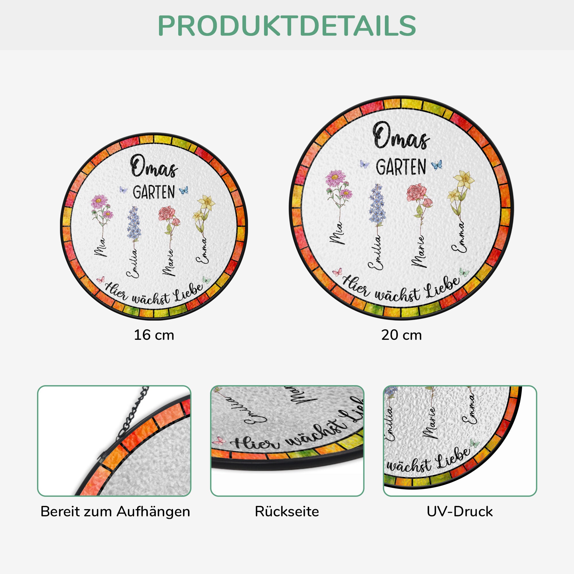 7686UGE3 omas garten hier wachst liebe personalisiertes geschenk garten_  buntglas sonnenfanger omamama 7686ucq5a