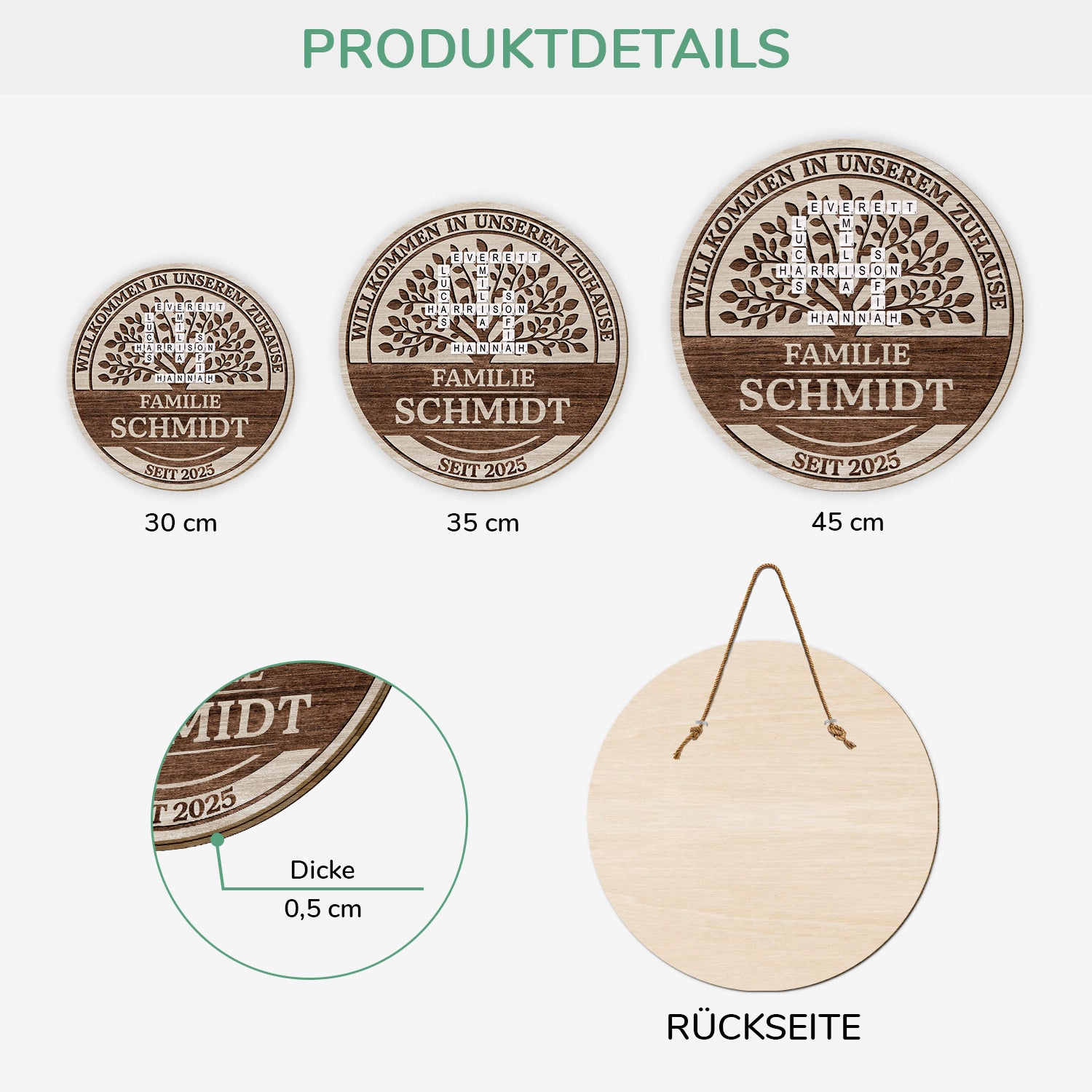 7710QGE3 willkommen in unserem zuhause personalisiertes kreuzwortratsel geschenk  holzschild 7710q8pwi