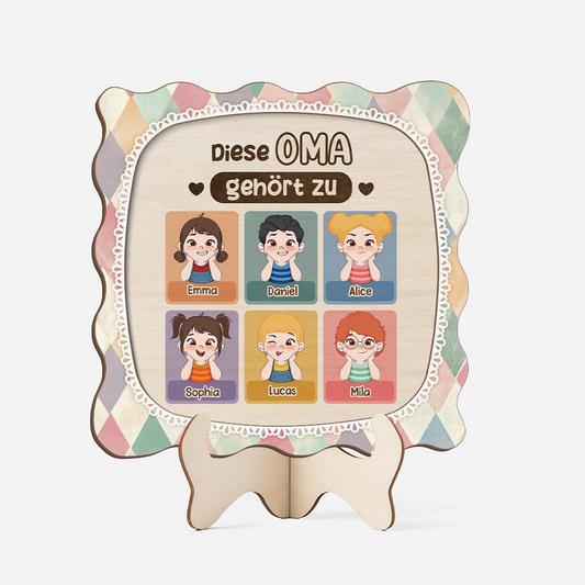 7713QGE1 diese oma gehort zu personalisiertes geschenk  holzaufsteller omaopa 7713qskab