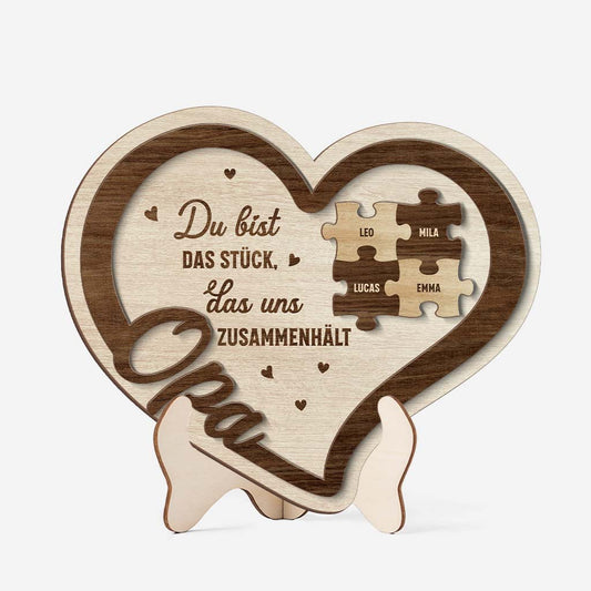 7725QGE1 du bist das stuck das uns zusammenhalt holzaufsteller personalisiert opaoma mit namen 7725qtlwb