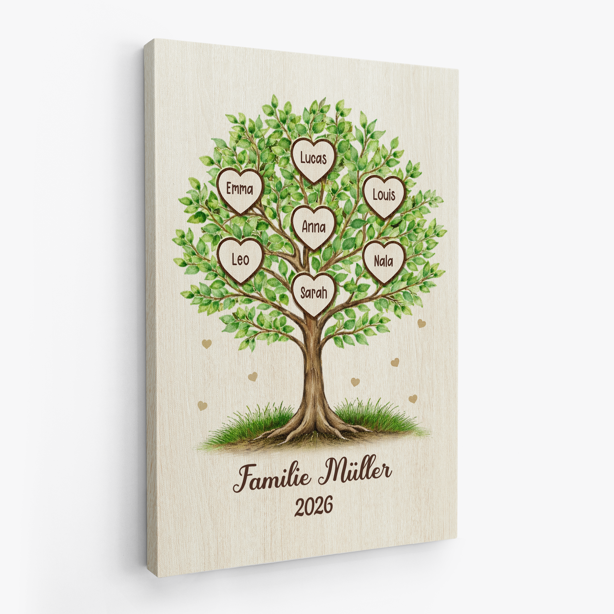 7732CGE2 familienstammbaum personalisierte leinwand familie_ mit namen 7732c8rwi