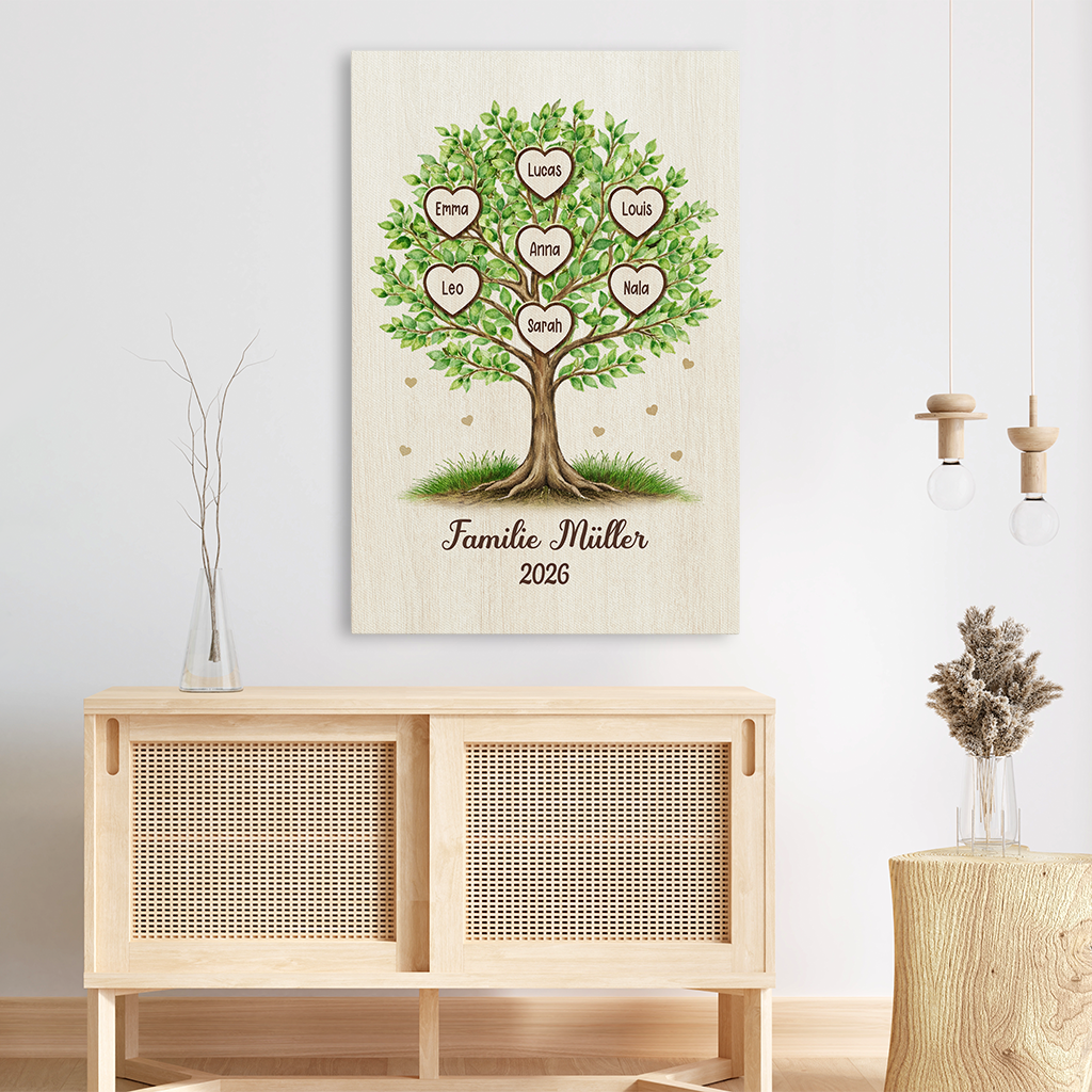 7732CGE3 familienstammbaum personalisierte leinwand familie_ mit namen 7732c8rwi