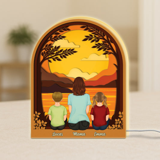 7748LGE1 3d druck effekt mama und kinder personalisiertes geschenk  lightbox mamapapa 7748l3ywa
