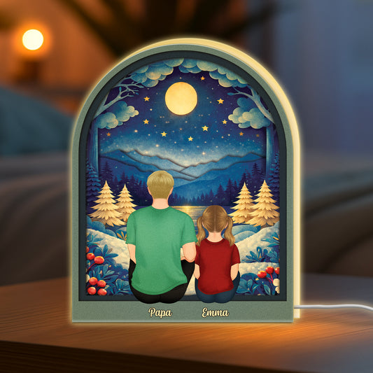 7748LGE2 3d druck effekt mama und kinder personalisiertes geschenk  lightbox mamapapa 7748l3ywa