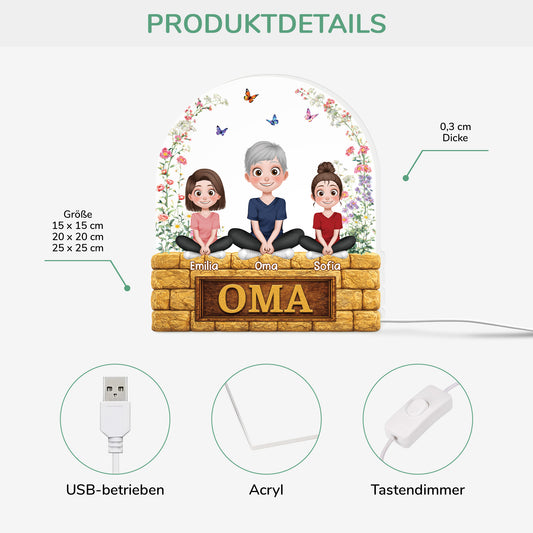 7764UGE2 mama  kinder blumen cartoon personalisiertes geschenk  lightbox mamaoma 7764u